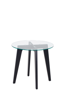 Charlie Bistro Table D80cm, Black/Glass
