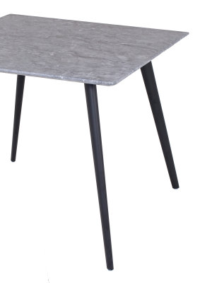 Aerius Square Dining Table, Grey Marble/Black