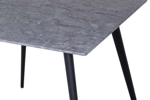 Aerius Square Dining Table, Grey Marble/Black