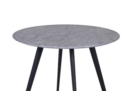 Aerius Circular Dining Table 100cm, Grey Marble/Black