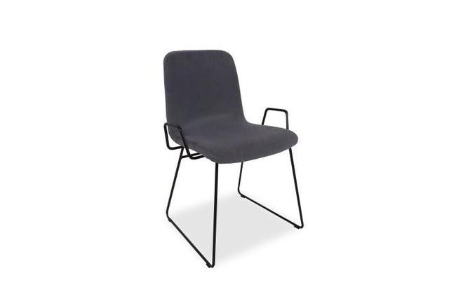 Angus Dining Chair with Arms, Grey