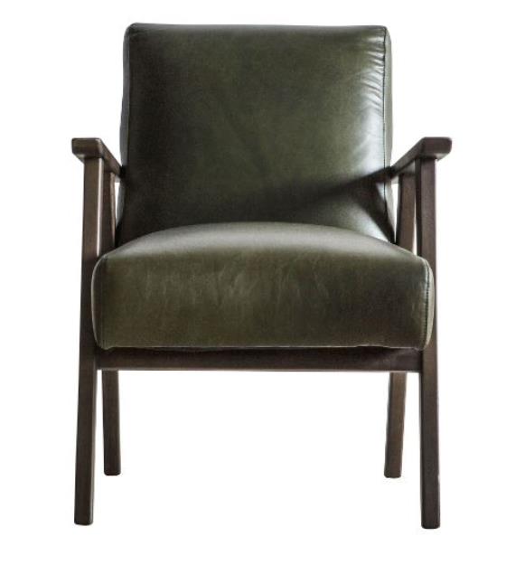 Hemingway Occasional Chair, Green Leather
