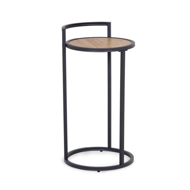 Larsson Side Table Circular, Oak/Black
