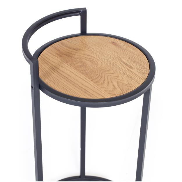 Larsson Side Table Circular, Oak/Black