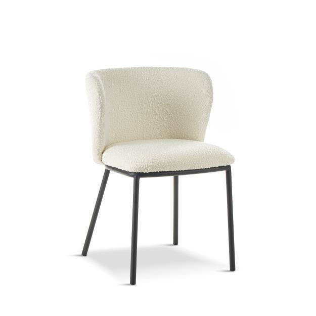 Grace Dining Chair, White Boucle