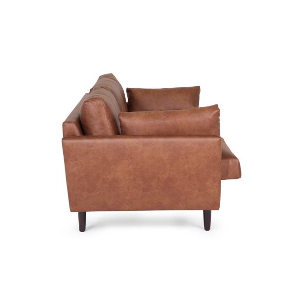 Brando Sofa 3 Seater, Brown Faux