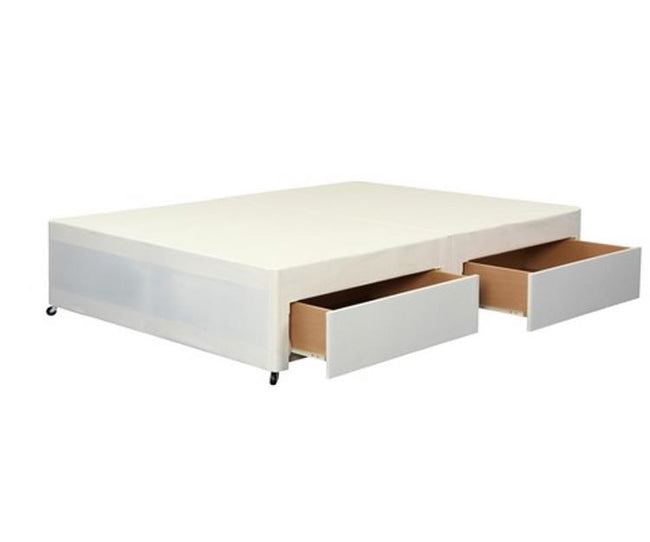 Cotton 4ft6 Split Base with 2 Drawers, Cream