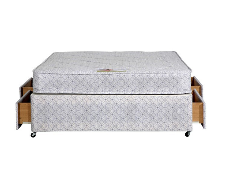 Quilted 4ft6 Double Divan Bed with 4 Drawers