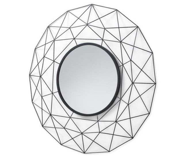 Astrid Circular Mirror, Black