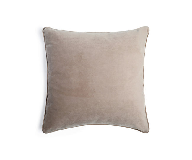 Plush Square Luxe Cushion, Taupe Velvet