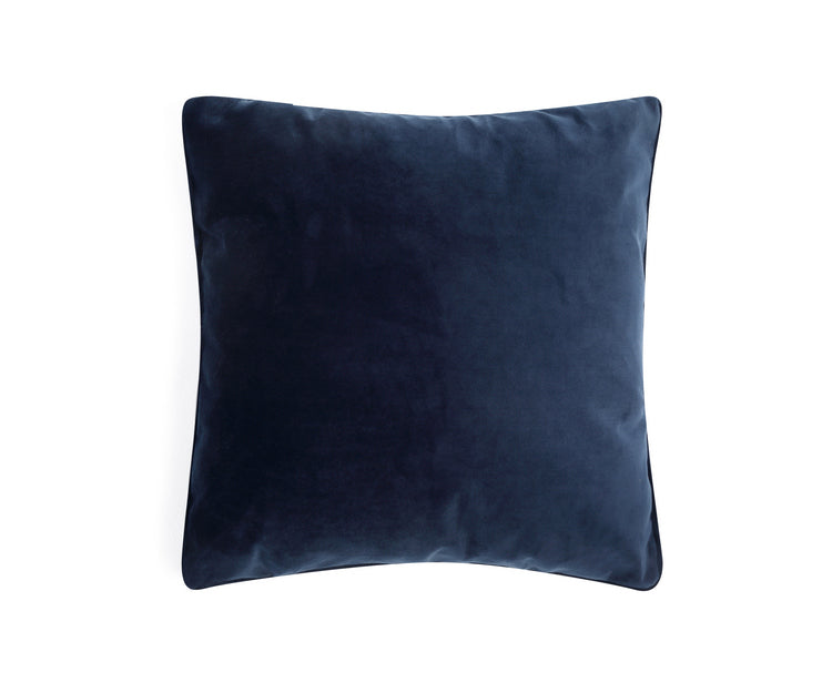Plush Square Luxe Cushion, Navy Velvet
