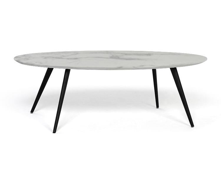 Aerius Oval Coffee Table, Marble/Black