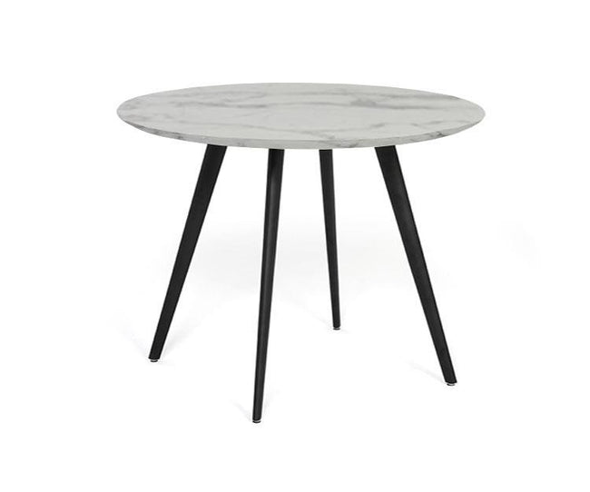 Aerius Circular Dining Table, Marble/Black