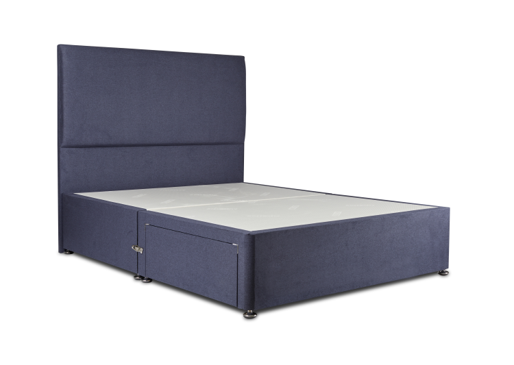 Deluxe 4ft6 Base with 2 Drawers, Sapphire
