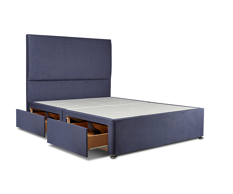 Deluxe 4ft 6 Base with 4 Drawers, Sapphire