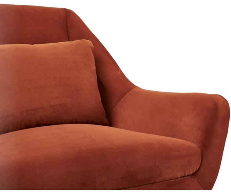 Delano Occasional Chair, Rust Velvet