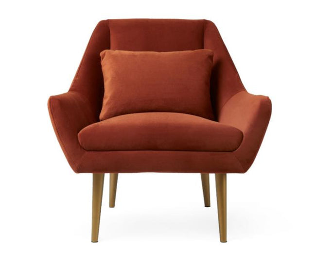 Delano Occasional Chair, Rust Velvet