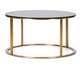 Tamra Circular Coffee Table, Glass/Brass