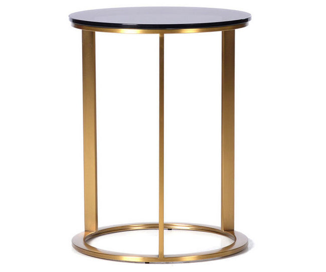 Tamra Side Table, Glass/Brass
