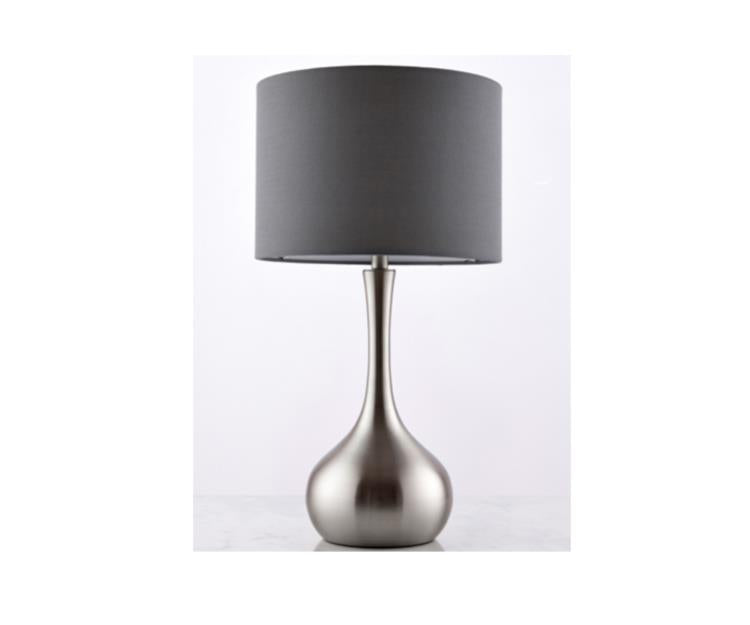 Dilly Table Lamp, Nickel/Grey