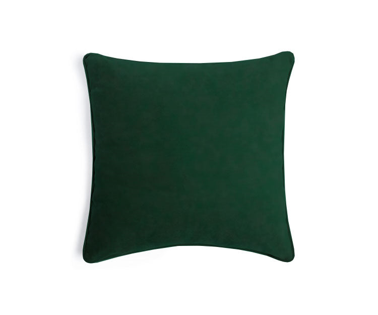 Plush Square Luxe Cushion, Forest Green Velvet
