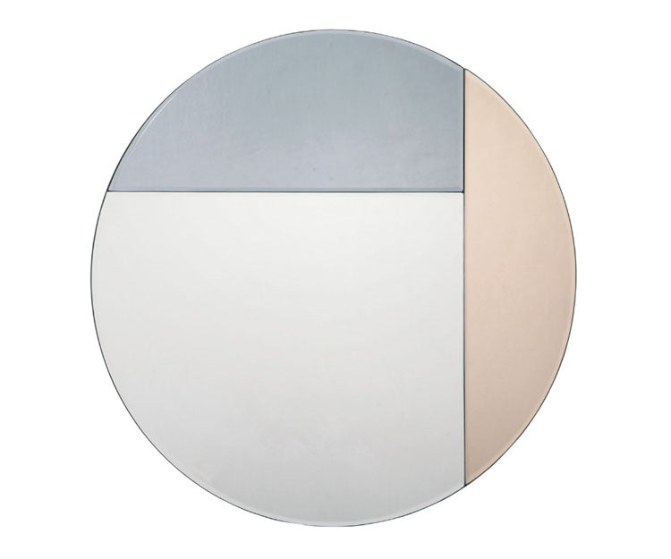 Burgate Circular Mirror, Rose/Blue