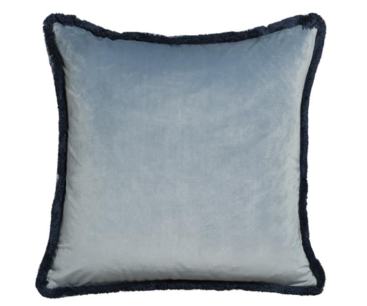 Rylan Square Cushion, Blue/Grey Velvet