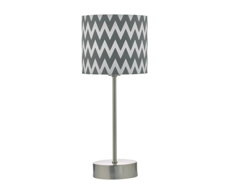 Zig Zag Table Lamp, Grey/White