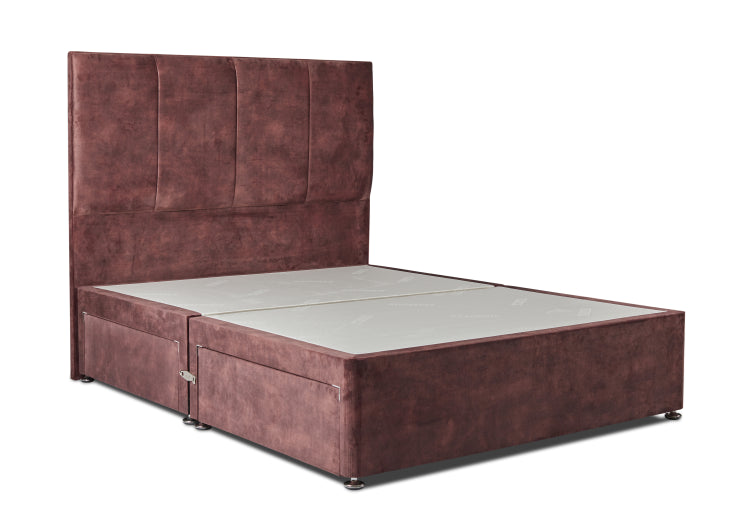 Deluxe 5ft Base with Storage Flaps, Oxblood Velvet