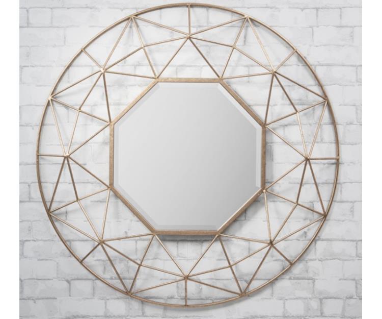 Astrid Circular Mirror, Gold