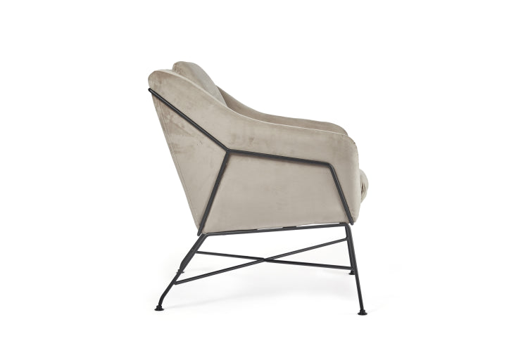 Drew Occasional Chair, Silver Velvet