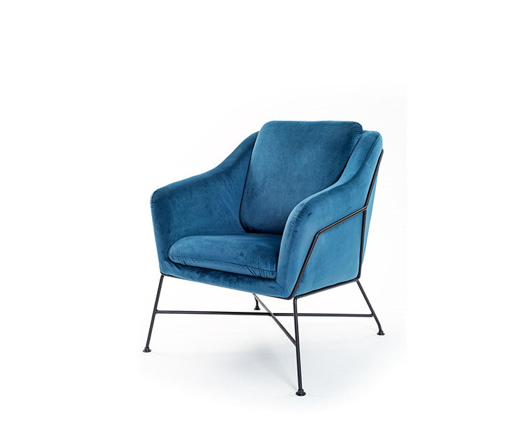 Drew Occasional Chair, Blue Velvet