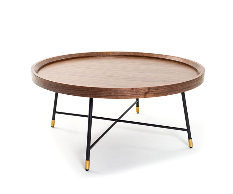 Nettle Circular Coffee Table, Walnut/Black