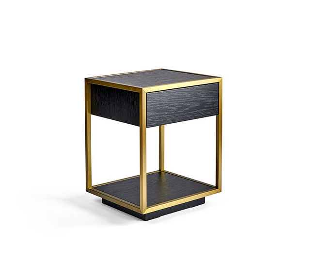 Arcan Bedside Chest, Wenge/Brass