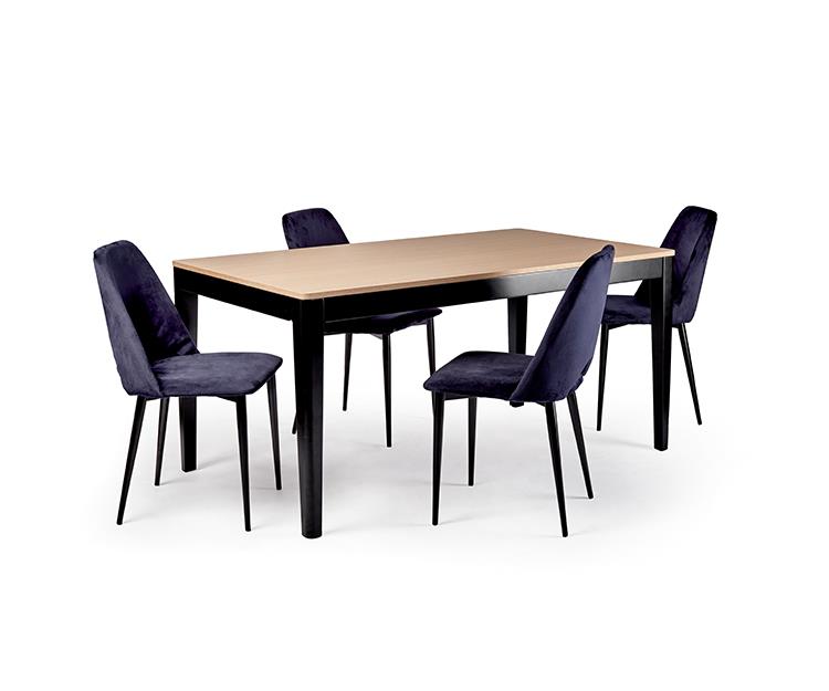 Floro Rectangular Dining Table, Oak/Black