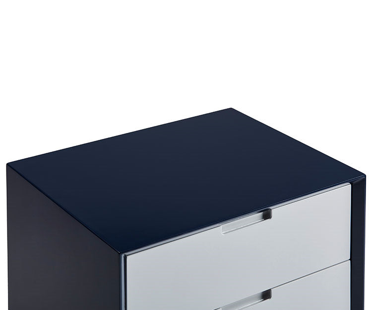 Maitree 2 Drawer Bedside Table, Silver/Blue