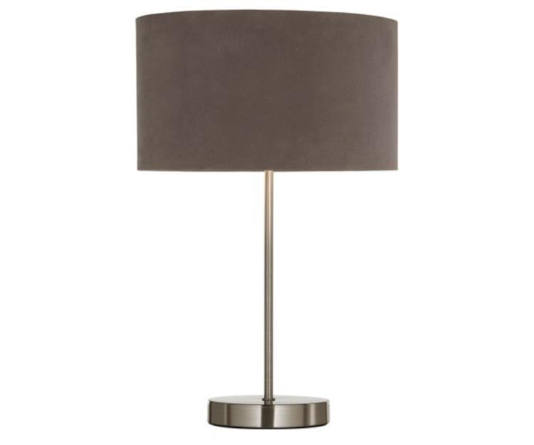 Mitch Table Lamp, Chrome/Grey