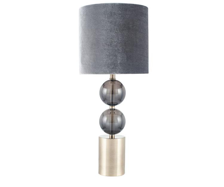 Shanghai Table Lamp, Brass/Grey