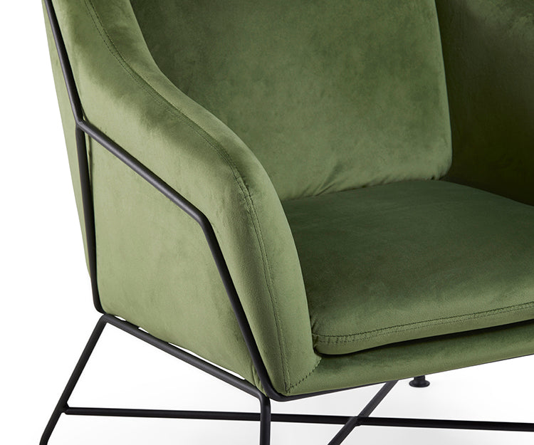 Drew Occasional Chair, Green Velvet