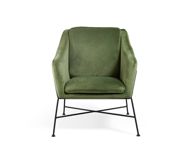 Drew Occasional Chair, Green Velvet